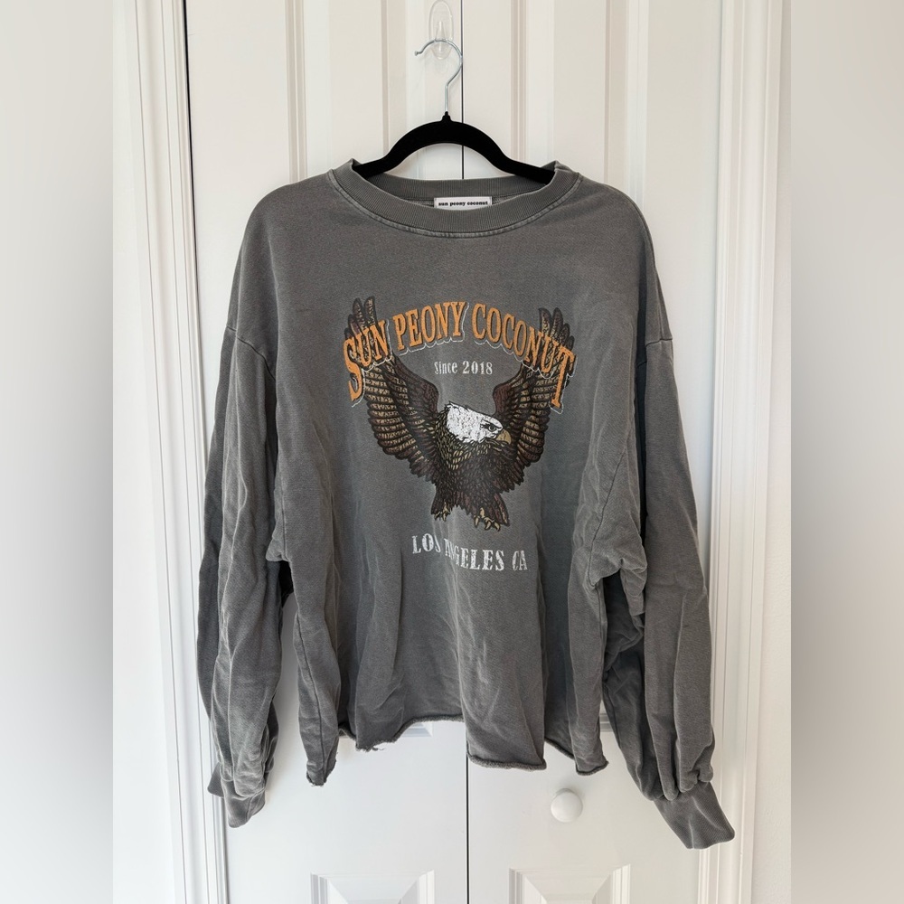 Sun Peony Coconut Cotton Crewneck Graphic Sweatshirt